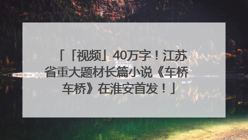 「视频」40万字！江苏省重大题材长篇小说《车桥 车桥》在淮安首发！