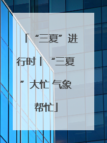 “三夏”进行时丨“三夏”大忙 气象帮忙