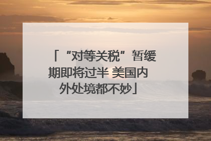 “对等关税”暂缓期即将过半 美国内外处境都不妙