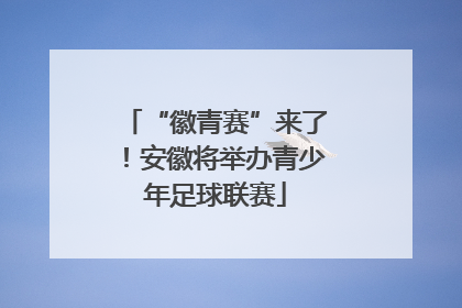 “徽青赛”来了！安徽将举办青少年足球联赛