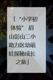 “小学初体验” 眉山彭山二小助力区幼萌娃探秘成长之旅