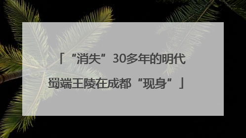 “消失”30多年的明代蜀端王陵在成都“现身”