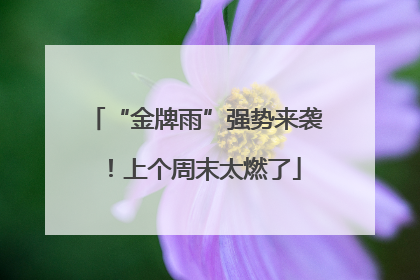 “金牌雨”强势来袭！上个周末太燃了