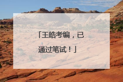 王皓考编，已通过笔试！