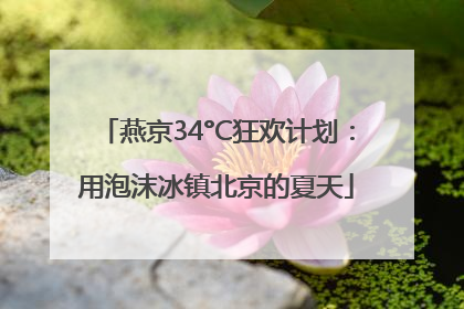 燕京34°C狂欢计划：用泡沫冰镇北京的夏天