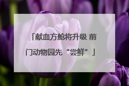 献血方舱将升级 前门动物园先“尝鲜”