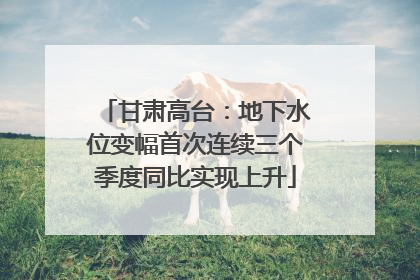 甘肃高台：地下水位变幅首次连续三个季度同比实现上升