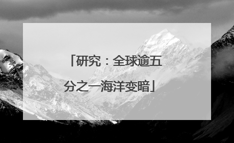 研究：全球逾五分之一海洋变暗