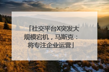 社交平台X突发大规模宕机，马斯克：将专注企业运营