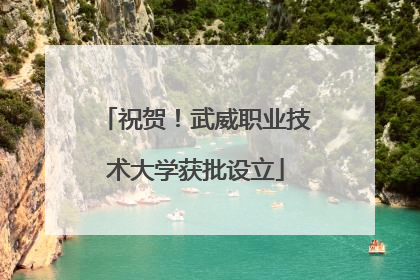 祝贺！武威职业技术大学获批设立