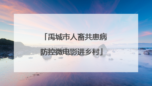 禹城市人畜共患病防控微电影进乡村