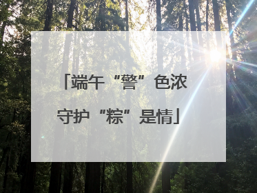 端午“警”色浓 守护“粽”是情