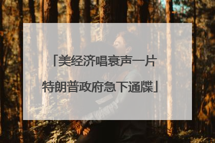 美经济唱衰声一片 特朗普政府急下通牒