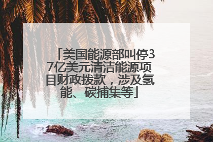 美国能源部叫停37亿美元清洁能源项目财政拨款，涉及氢能、碳捕集等