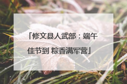 修文县人武部：端午佳节到 粽香满军营