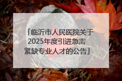 临沂市人民医院关于2025年度引进急需紧缺专业人才的公告
