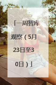 一周智库观察（5月23日至30日）