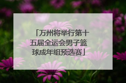 万州将举行第十五届全运会男子篮球成年组预选赛