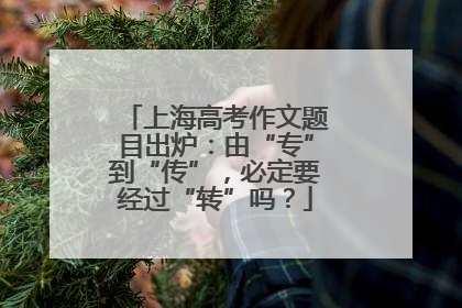 上海高考作文题目出炉：由“专”到“传”，必定要经过“转”吗？
