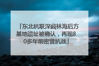 东北抗联深藏林海后方基地遗址被确认，再现80多年前密营抗战