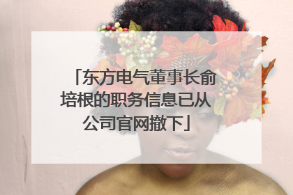 东方电气董事长俞培根的职务信息已从公司官网撤下