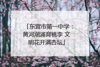 东营市第一中学：黄河潮涌育桃李 文明花开满杏坛