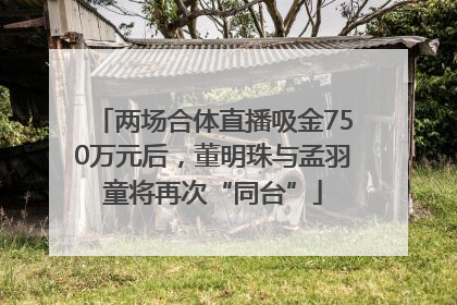 两场合体直播吸金750万元后，董明珠与孟羽童将再次“同台”