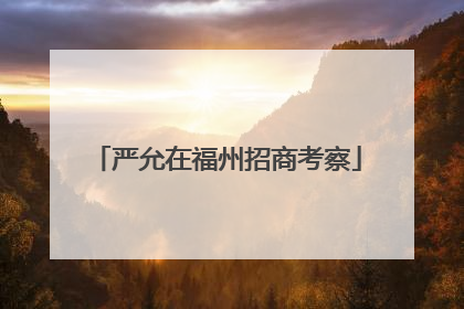 严允在福州招商考察