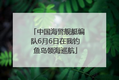 中国海警舰艇编队6月6日在我钓鱼岛领海巡航