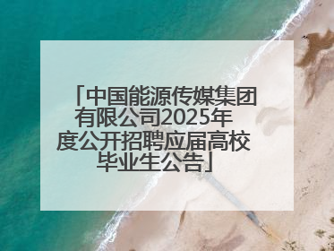 中国能源传媒集团有限公司2025年度公开招聘应届高校毕业生公告