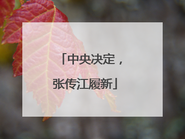 中央决定，张传江履新