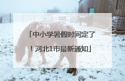 中小学暑假时间定了！河北1市最新通知