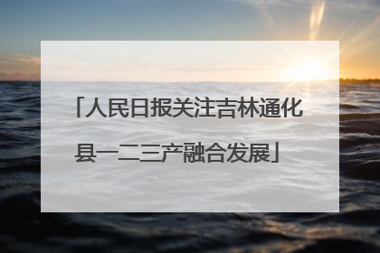 人民日报关注吉林通化县一二三产融合发展