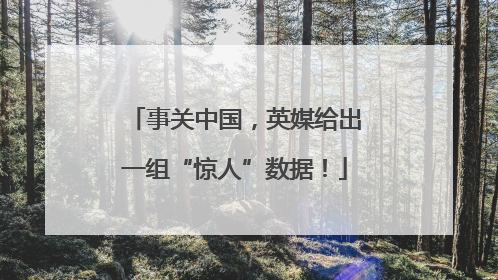事关中国，英媒给出一组“惊人”数据！