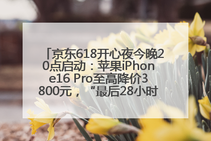 京东618开心夜今晚20点启动：苹果iPhone16 Pro至高降价3800元，“最后28小时”推出十二大补贴