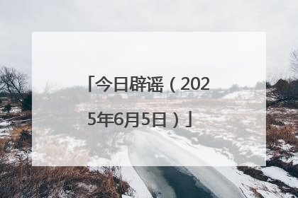 今日辟谣（2025年6月5日）