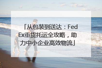 从包装到送达：FedEx重货托运全攻略，助力中小企业高效物流