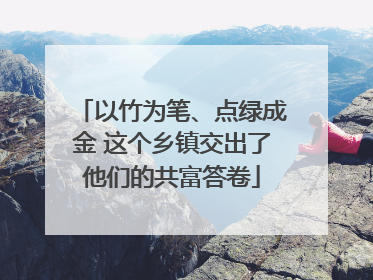 以竹为笔、点绿成金 这个乡镇交出了他们的共富答卷
