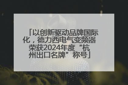 以创新驱动品牌国际化，德力西电气变频器荣获2024年度“杭州出口名牌”称号