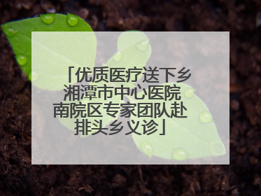 优质医疗送下乡 湘潭市中心医院南院区专家团队赴排头乡义诊