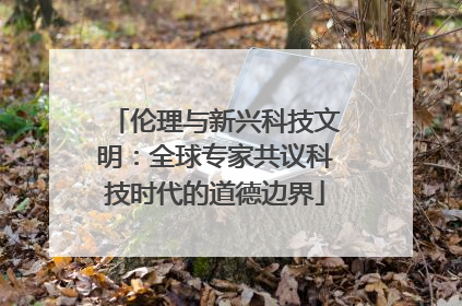 伦理与新兴科技文明：全球专家共议科技时代的道德边界