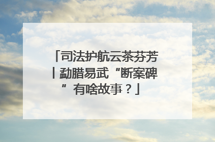 司法护航云茶芬芳丨勐腊易武“断案碑”有啥故事？