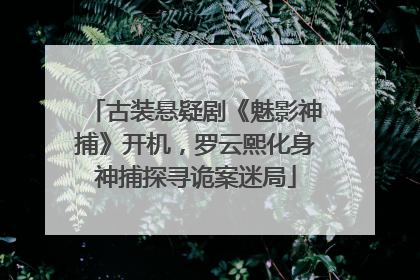古装悬疑剧《魅影神捕》开机，罗云熙化身神捕探寻诡案迷局