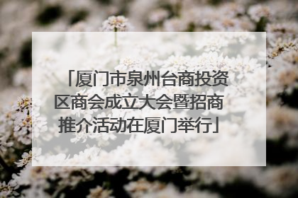 厦门市泉州台商投资区商会成立大会暨招商推介活动在厦门举行