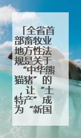 全省首部畜牧业地方性法规是关于“中华熊猫猪”的，让“土特产”成为“新国潮”，让“农产品”升格为“城市IP”
