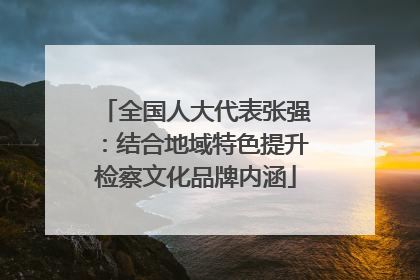 全国人大代表张强：结合地域特色提升检察文化品牌内涵