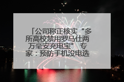 公司称正核实“多所高校禁用罗马仕两万毫安充电宝” 专家：预防手机没电选中等体积产品即可