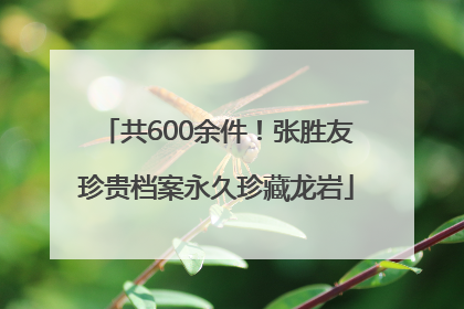 共600余件！张胜友珍贵档案永久珍藏龙岩
