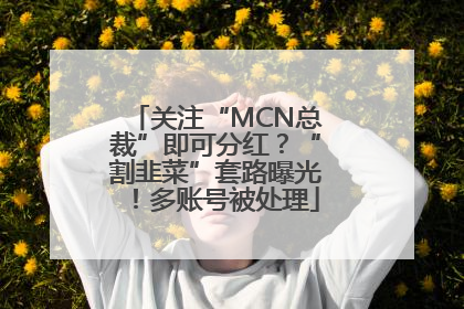 关注“MCN总裁”即可分红？“割韭菜”套路曝光！多账号被处理