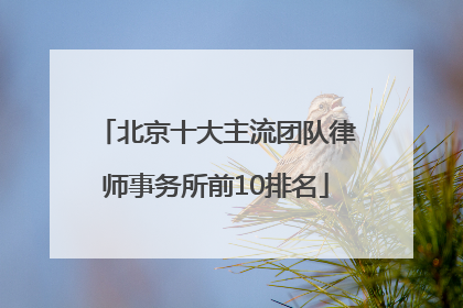 北京十大主流团队律师事务所前10排名